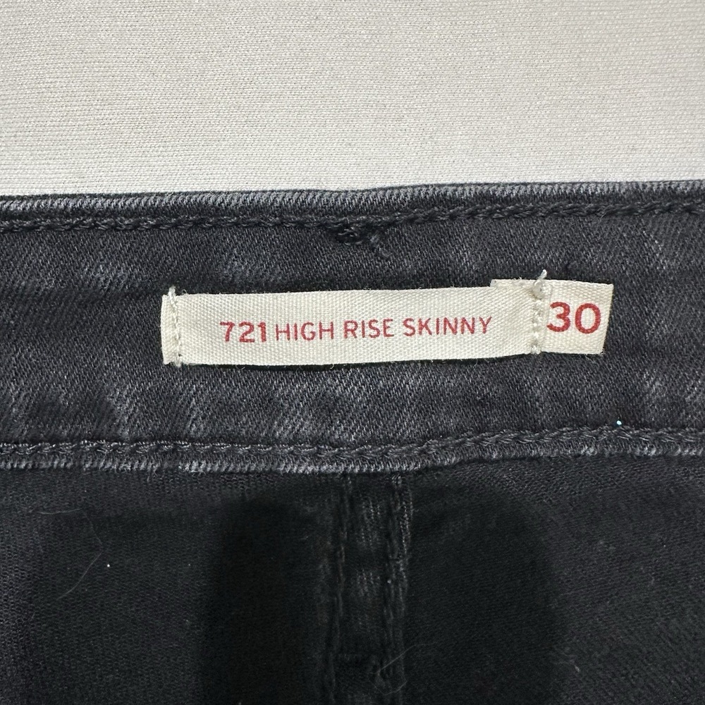 Levis 721 High Rise‎ Skinny Jeans Womens Black Stretch Denim - Picture 5 of 13